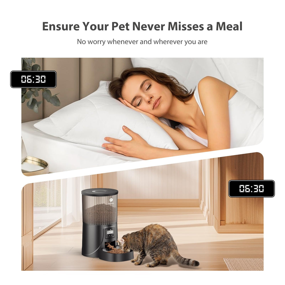 PETULTRA Automatic Feeder digital timer in action, precision meal times