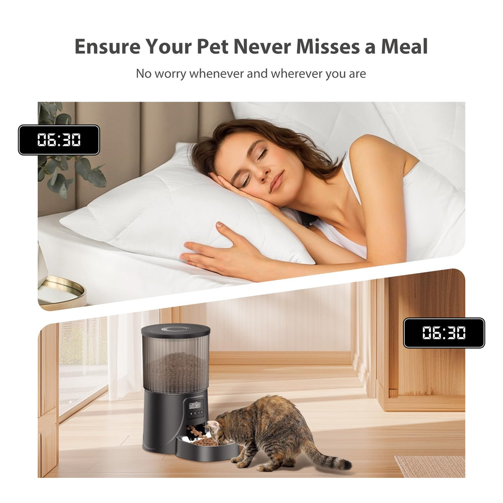 PETULTRA automatic feeder dispensing meals on schedule for pets.