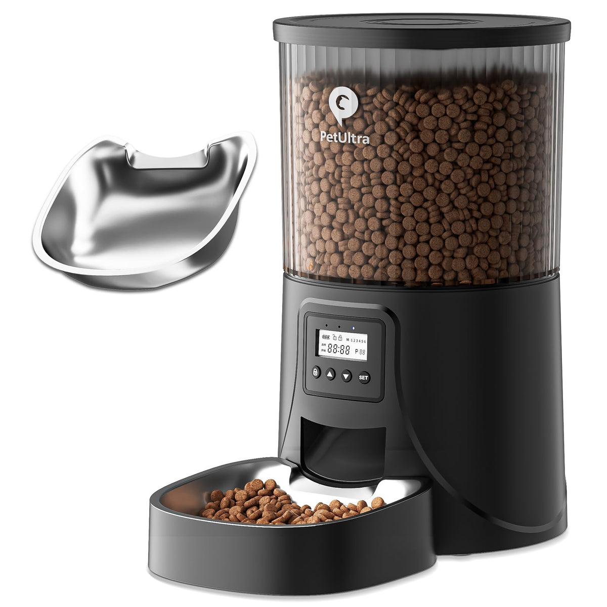 PETULTRA automatic feeder front view for compact home use.