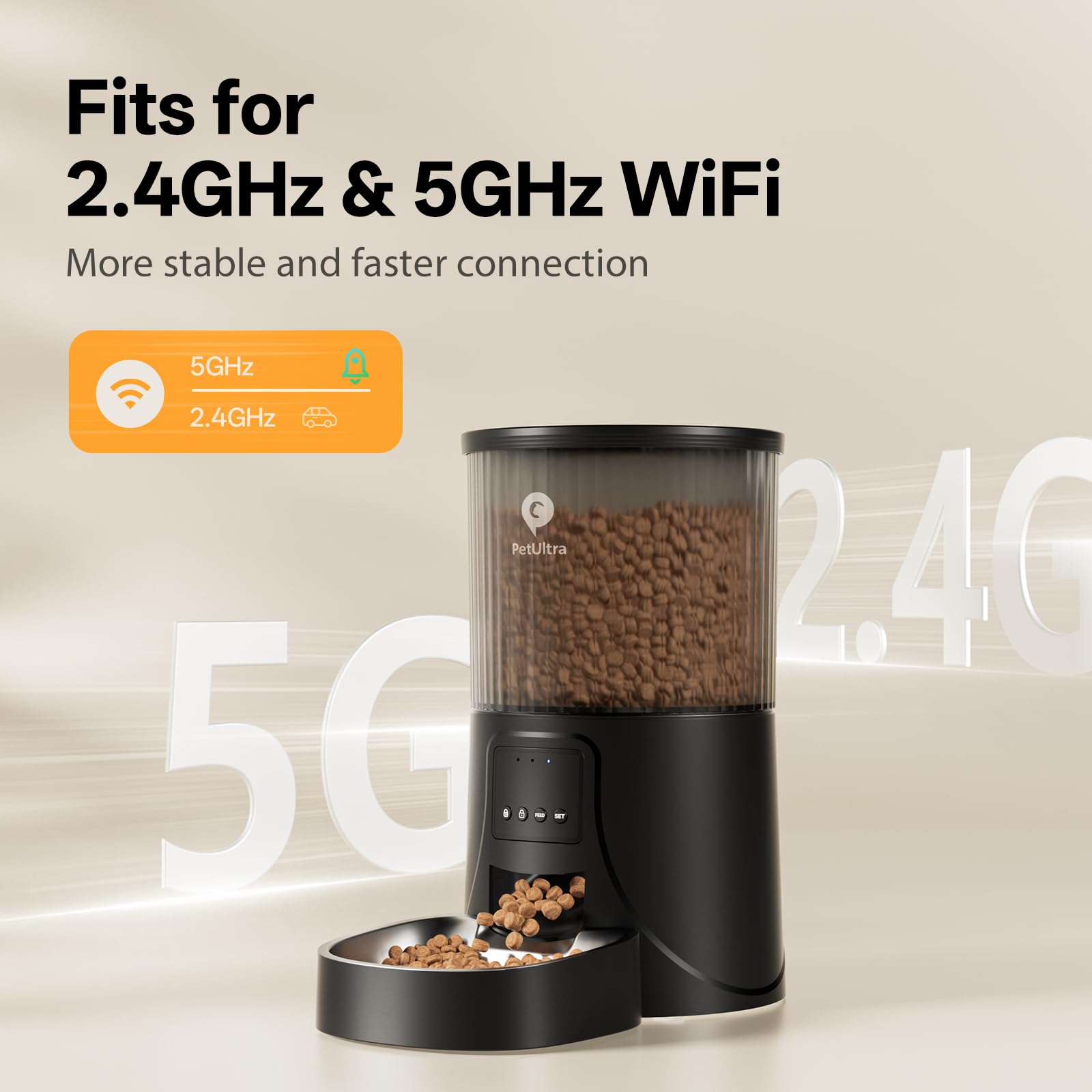 PETULTRA desiccant bag insert keeps pet food fresh between meals.
