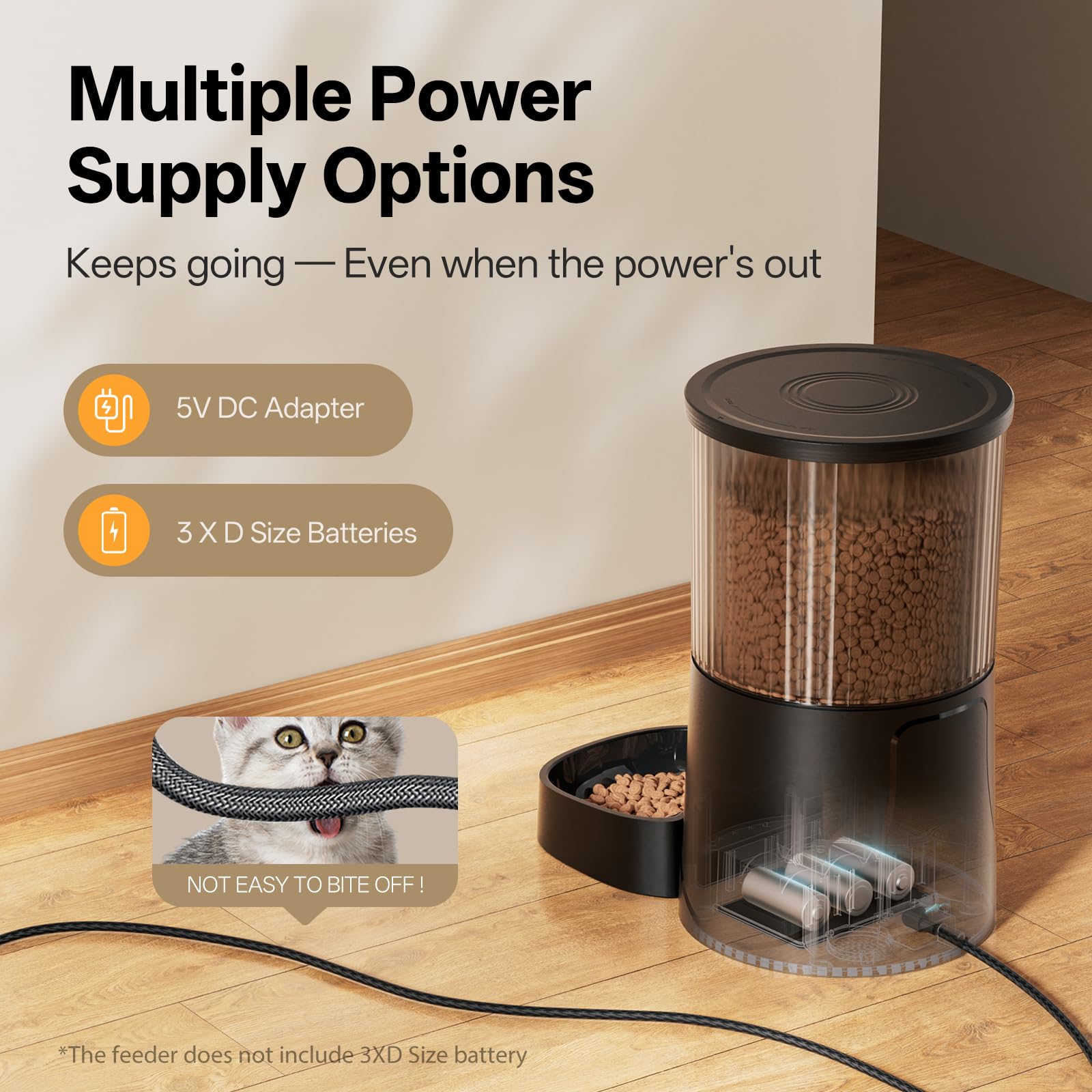PETULTRA closed-outlet design keeps kibble secure and fresh.