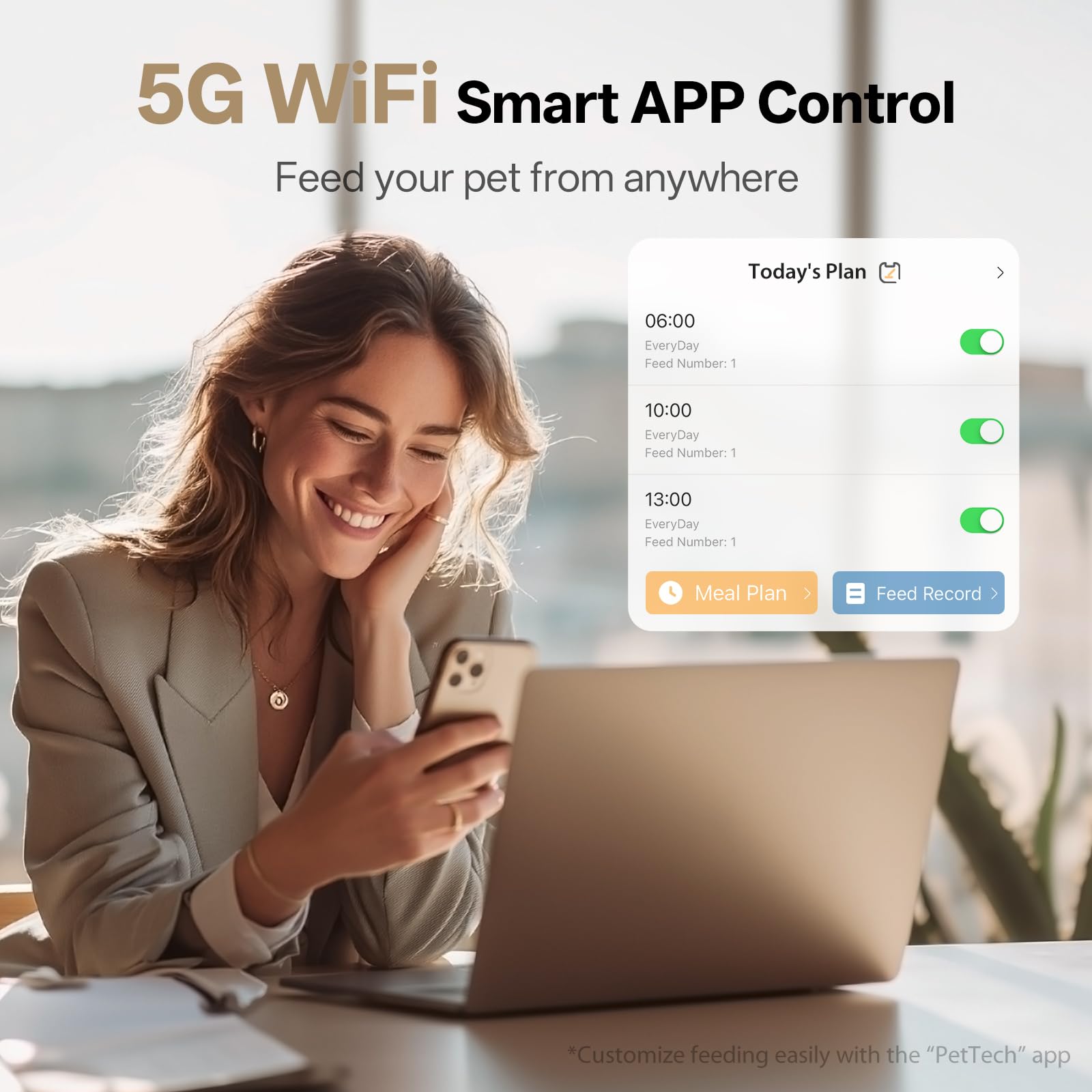 PETULTRA feeder wifi-setup shows quick network pairing for seamless feeding.