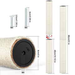 PETUOL cat tree replacement post 4pc kit for easy refresh