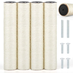PETUOL sisal scratch post 15.7 inch height supports claws and furniture protection