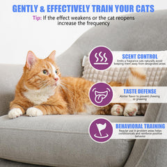 Peturarion deterrent spray for indoor use protects fabrics from cat scratching.