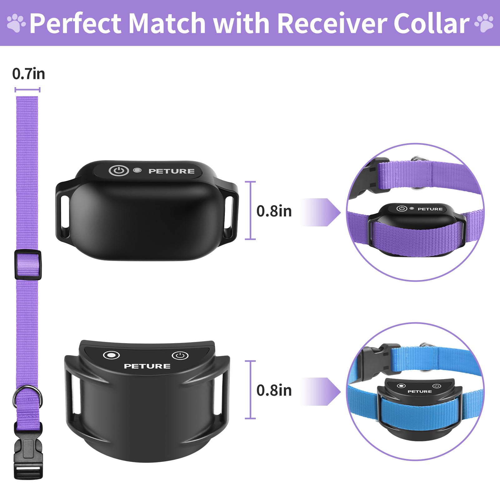 PETURE durable nylon collar suitable for training sessions.