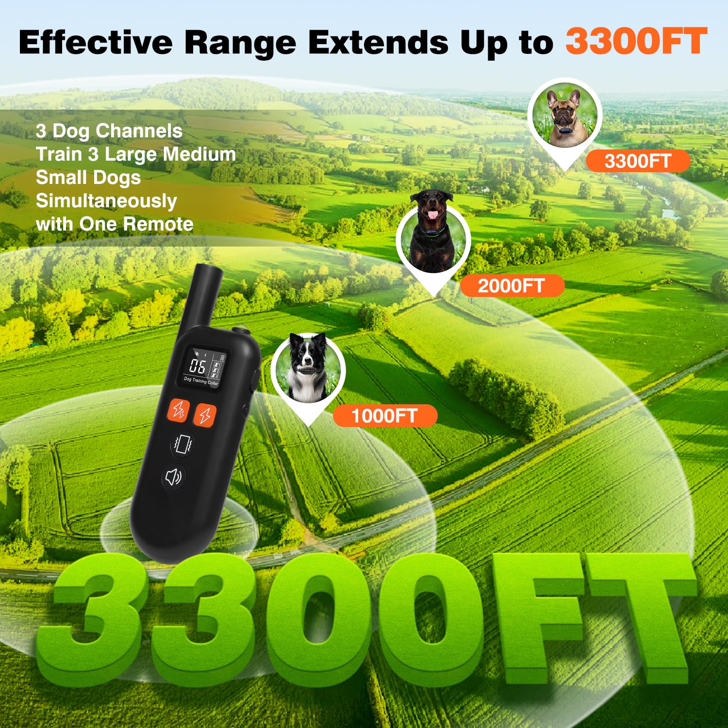 PETURE multi-dog channels with color codes simplify training multiple dogs.