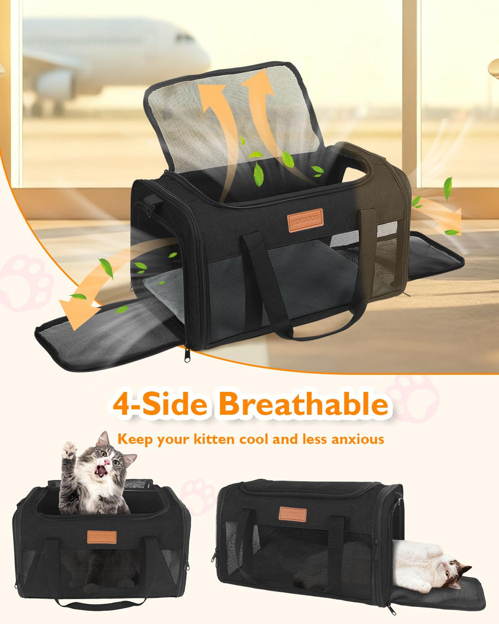 PETUX reinforced frame keeps shape, preventing sag during luggage or car trips