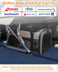 PETUX soft-sided carrier with breathable mesh to keep your cat cool.