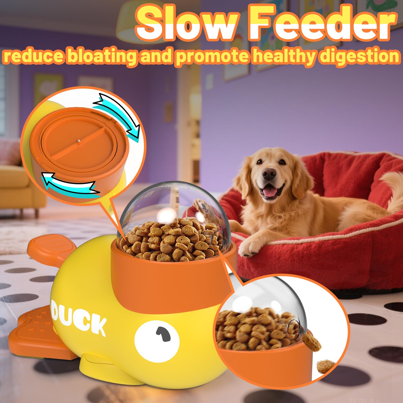 Petventure interactive dog puzzle toy stimulates curiosity and improves attention during meals.