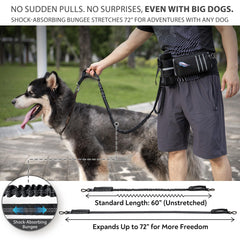 PetVenture Ultimate Safety Leash dual handles enable quick control in traffic
