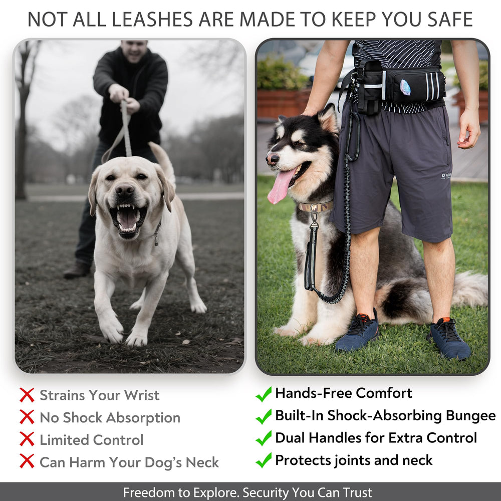 PetVenture Ultimate Safety Leash pouch stores phone and essentials securely