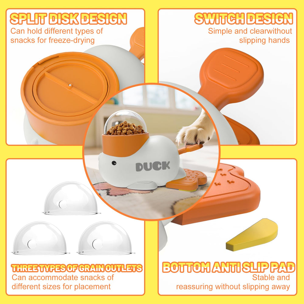 PETVENTURE yellow duck design attracts dogs during training and bonding sessions.