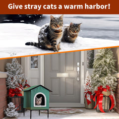 Petvolve heated cat bed with thermostat pad maintains comfortable temperature.