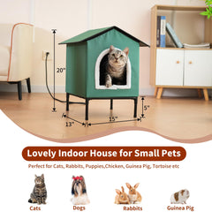 Petvolve heated cat house spacious interior for cats to stretch and relax.