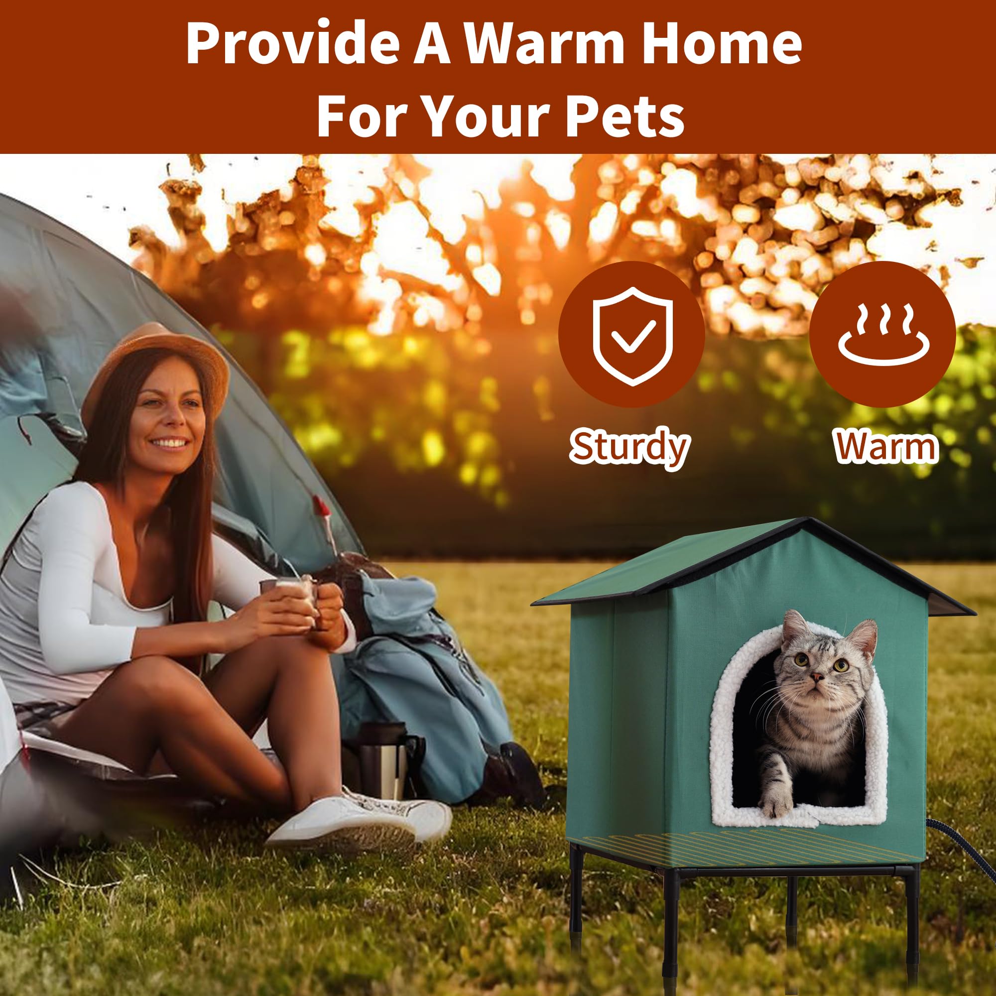 Petvolve heated cat house with removable door enables easy access.