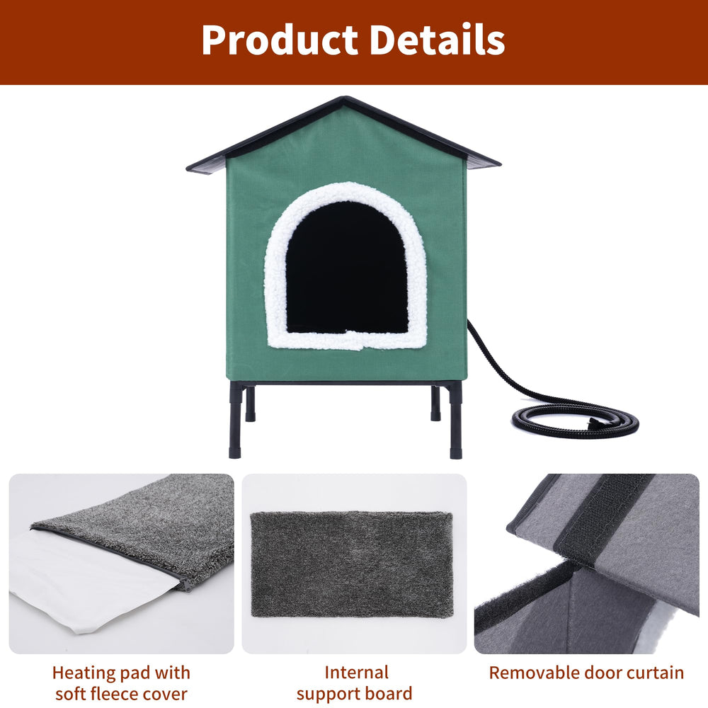 Petvolve heated cat house two sizes to accommodate most cats.