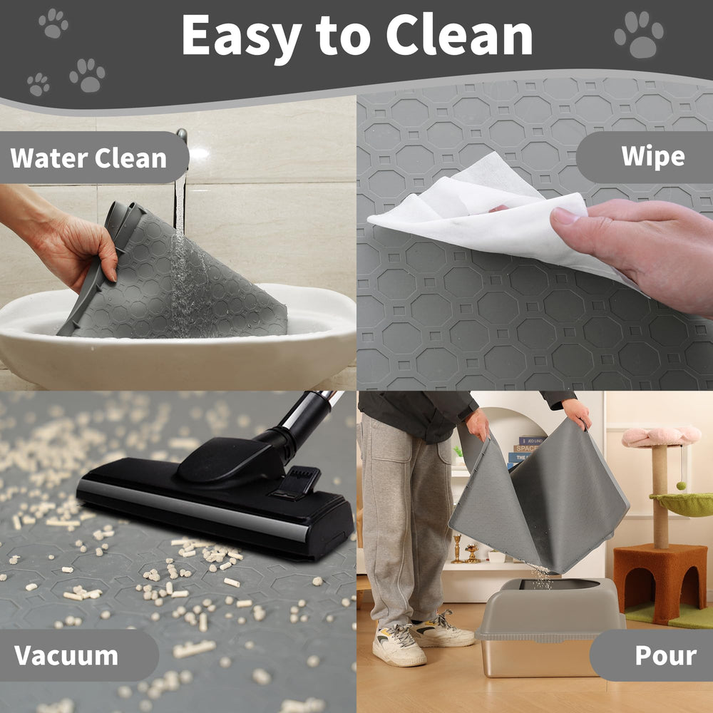 Petvolve Litter Box Mat features anti-slip surface for stable placement