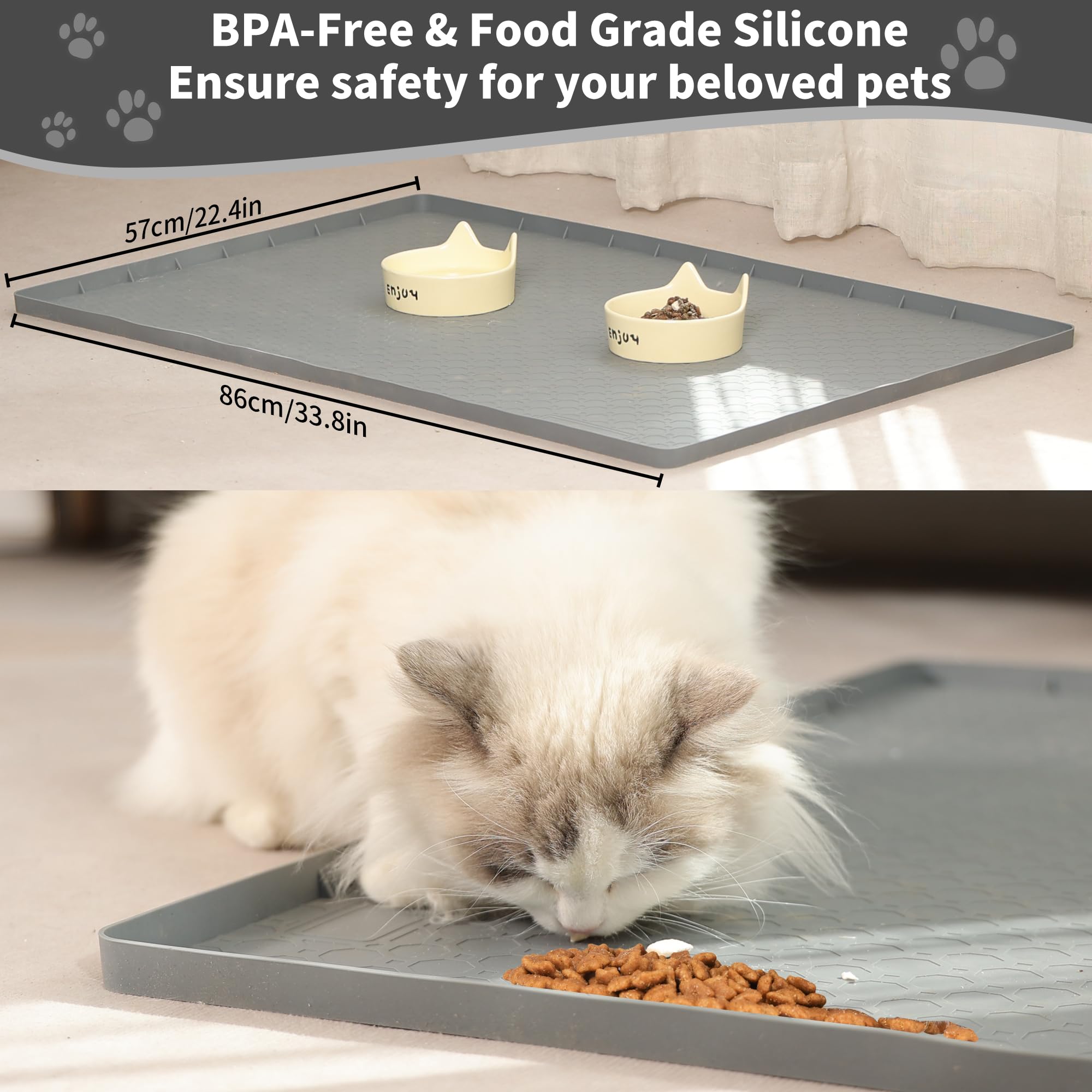Petvolve Litter Box Mat odorless silicone stays comfortable for pets