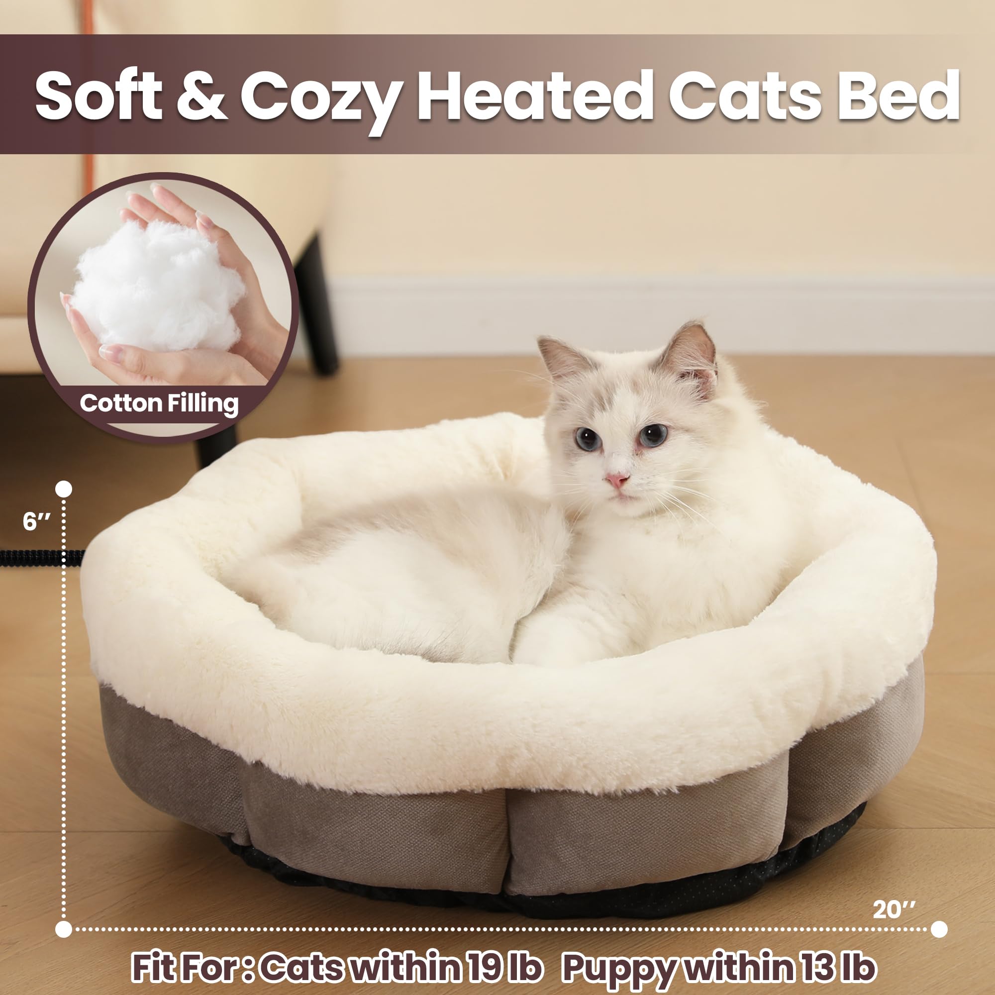 Petvolve machine-wash cover easy-clean feature highlights quick refresh between uses.