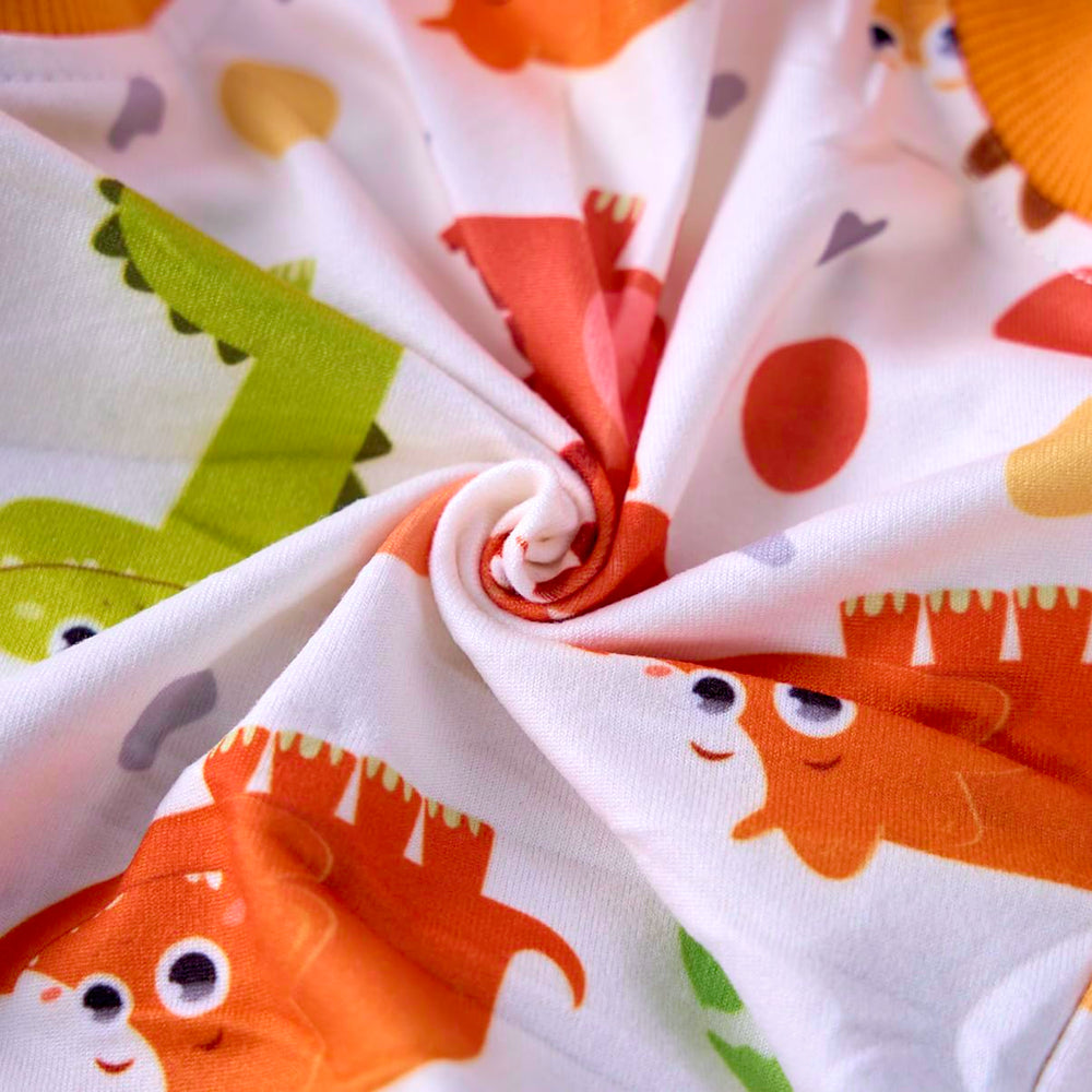 PetWarm dinosaur-pattern recovery suit back view suitable for nursing puppies