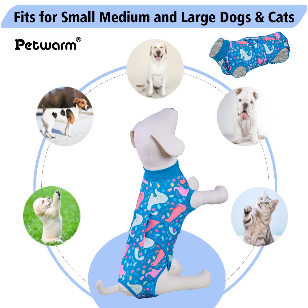PetWarm recovery clothing inner layer reduces coat friction and chafing