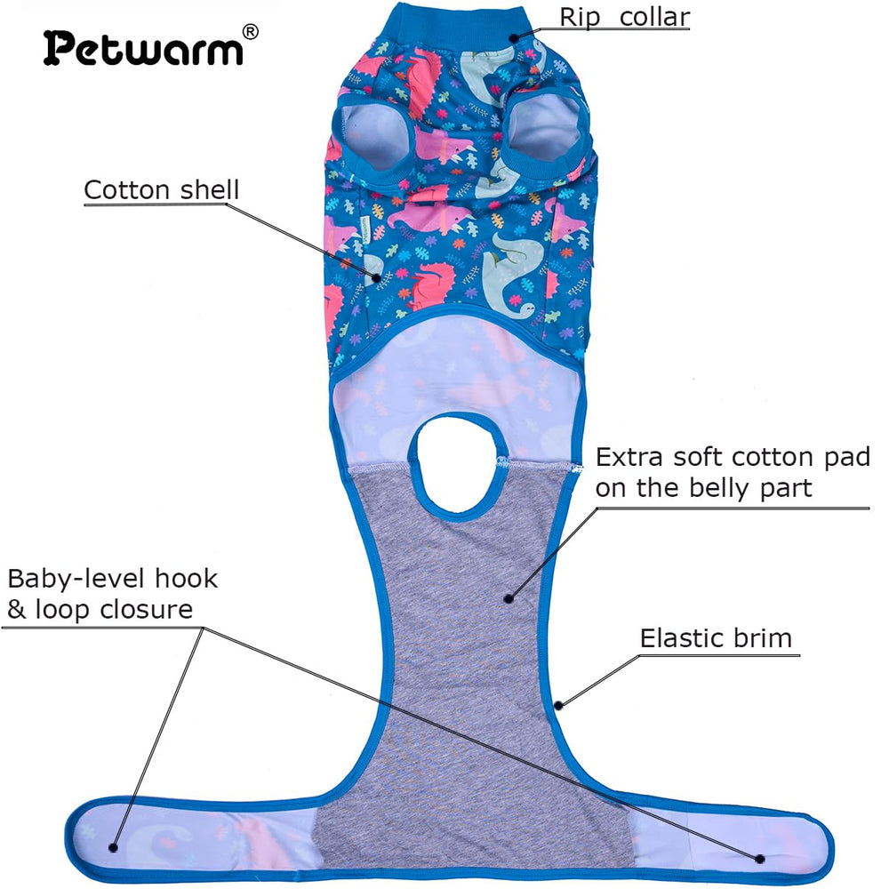 PetWarm recovery suit adjustable back length for quick, easy fitting