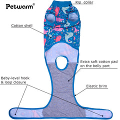 PetWarm recovery suit adjustable back length for quick, easy fitting