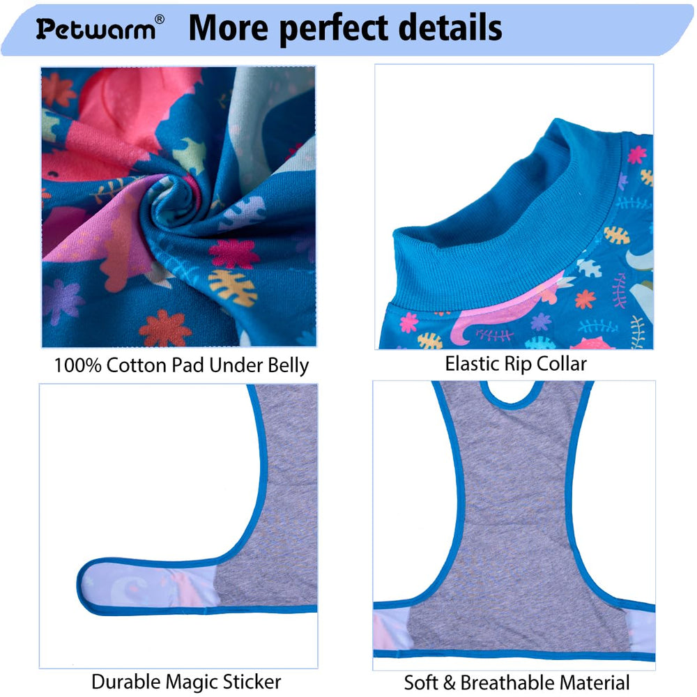 PetWarm recovery suit all-season fabric keeps dogs comfortable year-round