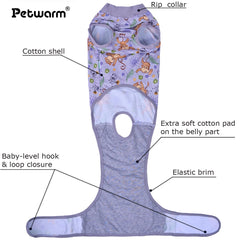 PetWarm recovery suit on dog wearing for easy post-op care.