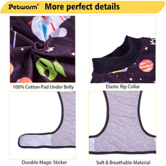 PetWarm built-in pure cotton abdomen panel provides gentle protection and reduced irritation