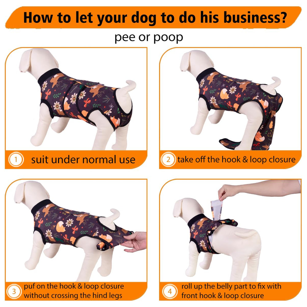 PetWarm zoo-pattern dog suit in black brown for daily wear