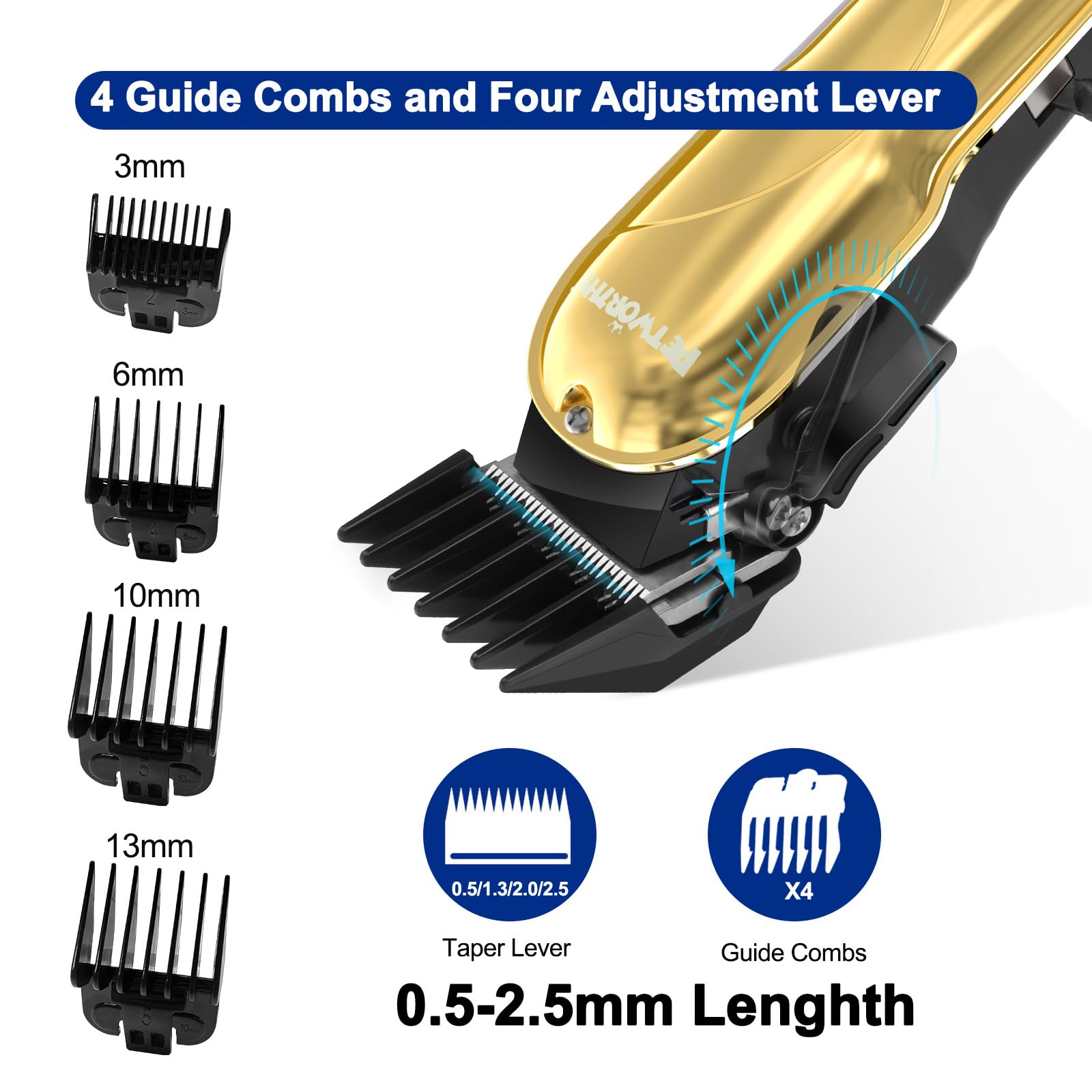 PETWORTHY quiet-dog-grooming-kit-2000mah-battery highlights long run times for continuous grooming sessions.