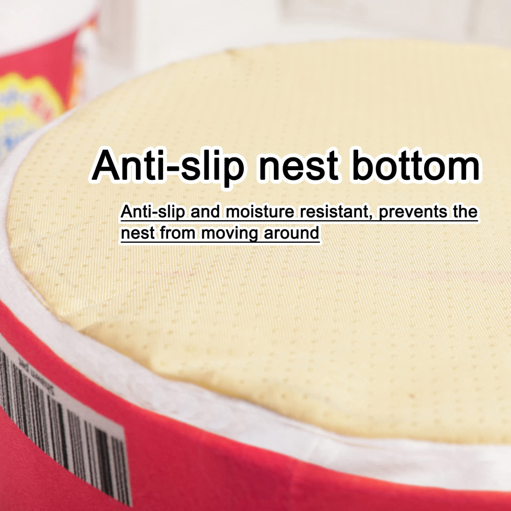 Petxing ramen noodle bed non-slip bottom keeps bed in place on slick floors.