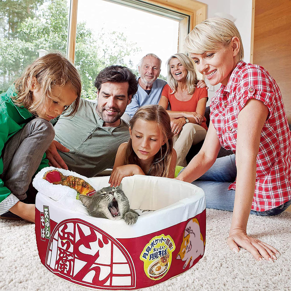 Petxing ramen noodle bed removable washable cushion simplifies post-play cleanup.