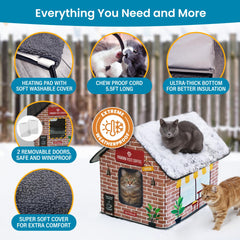 PETYELLA Deluxe Heated Cat House dual-doors enable easy access and airflow.