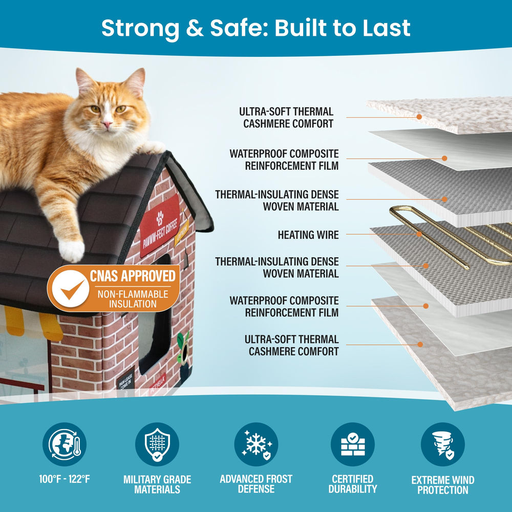PETYELLA Deluxe Heated Cat House tool-free assembly in minutes.