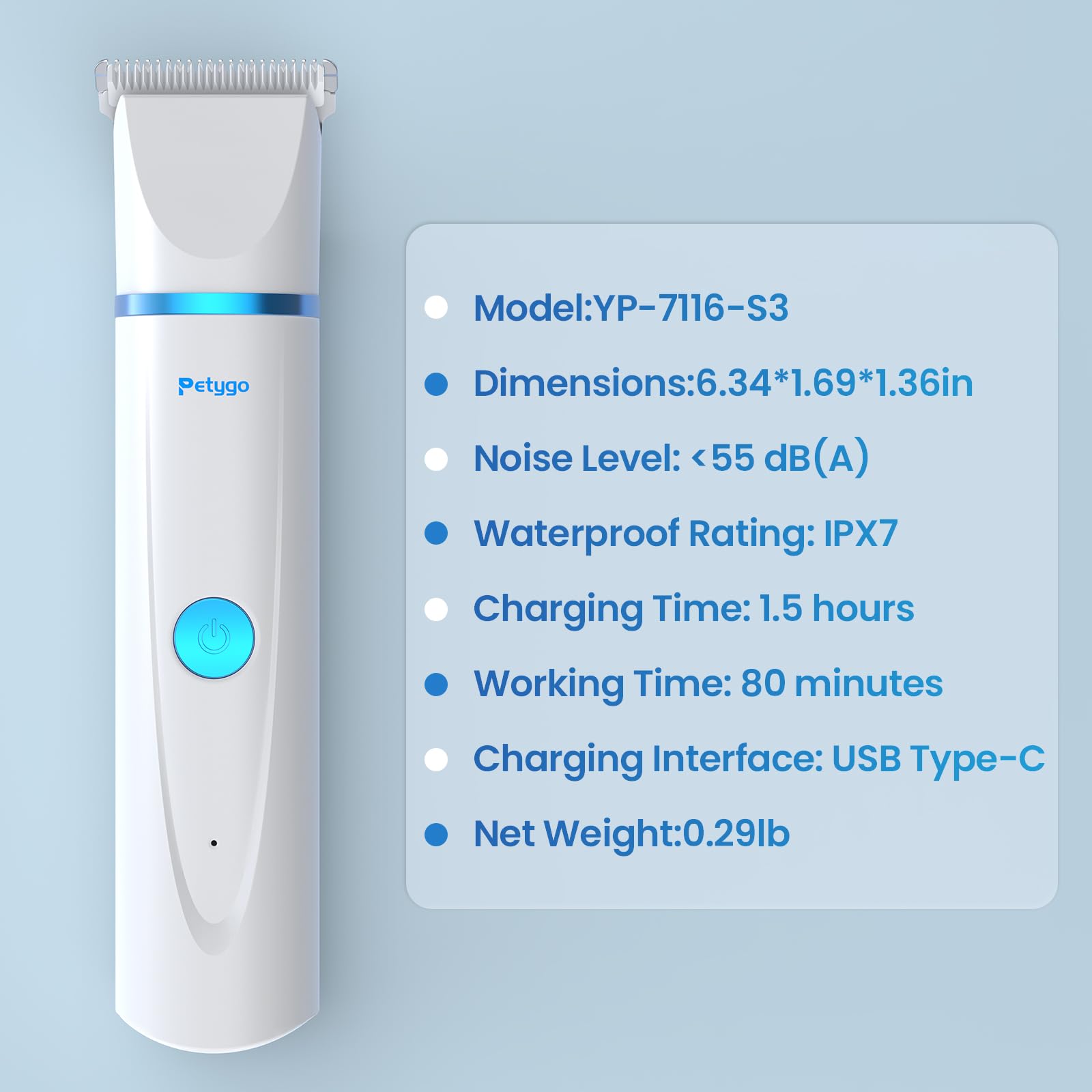 PETYGO waterproof design with quick cleanup under tap water