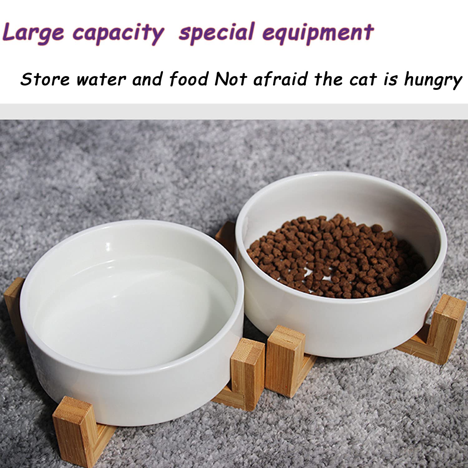 Petygooing anti-slip wooden stand prevents sliding during meals