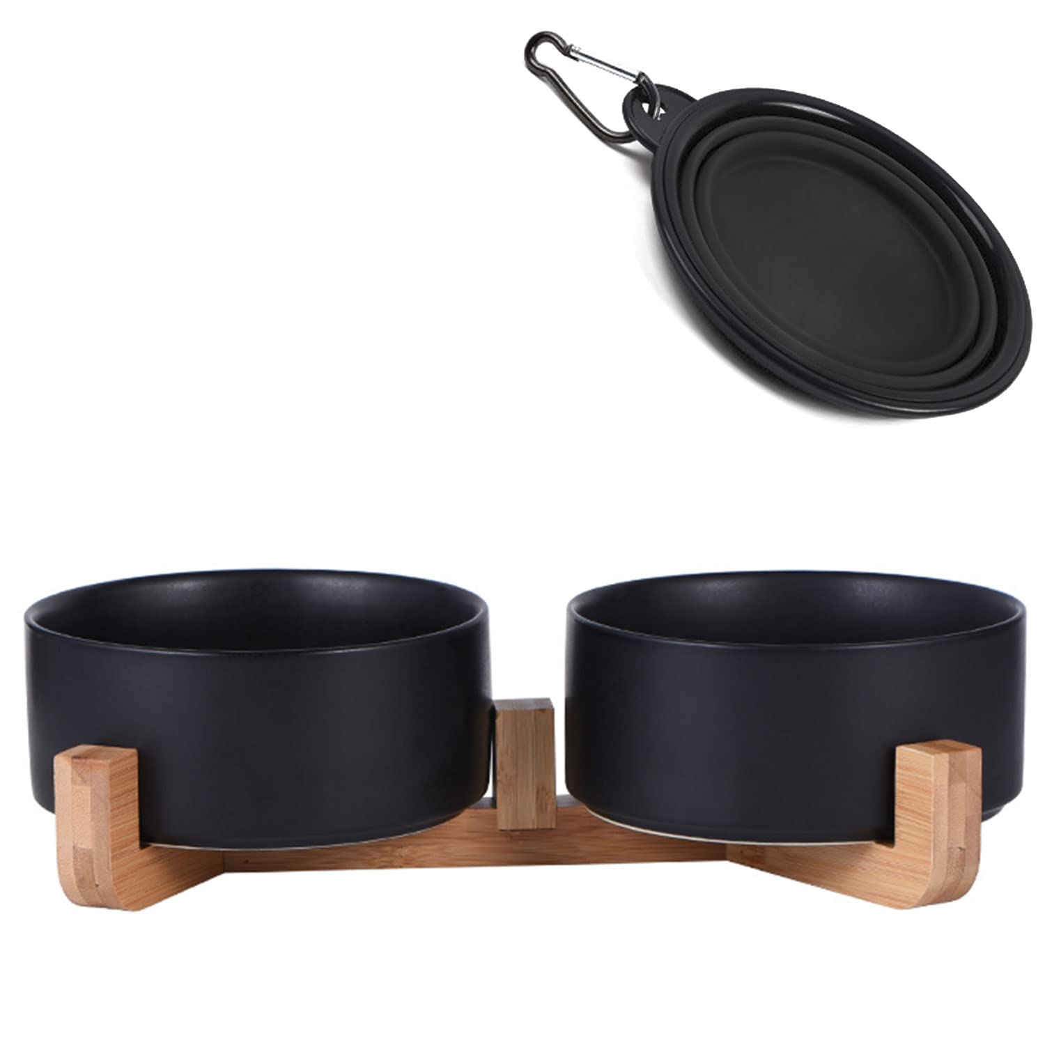 Petygooing ceramic dog bowls with stand provide anti-slip stability during feeding