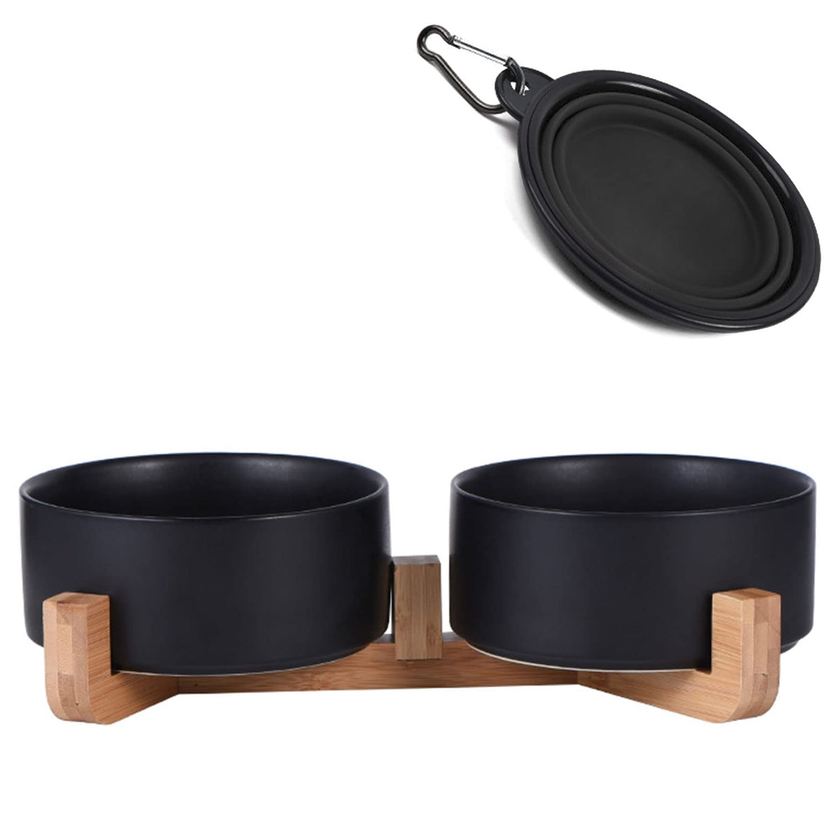 Petygooing ceramic dog bowls with stand provide anti-slip stability during feeding