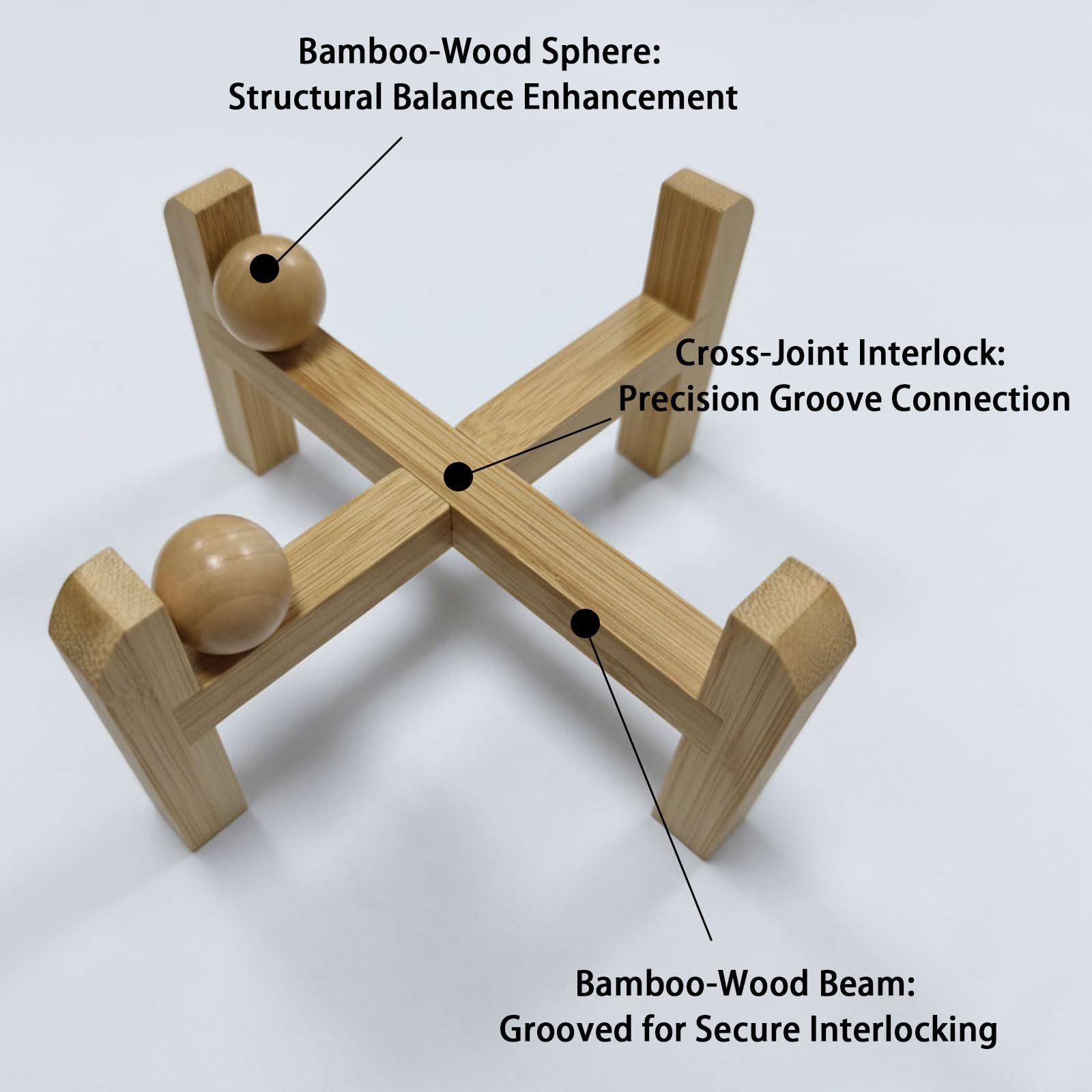 Petygooing wood stand provides non-slip stability during meals.