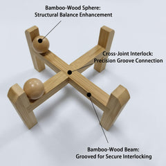 Petygooing wood stand provides non-slip stability during meals.