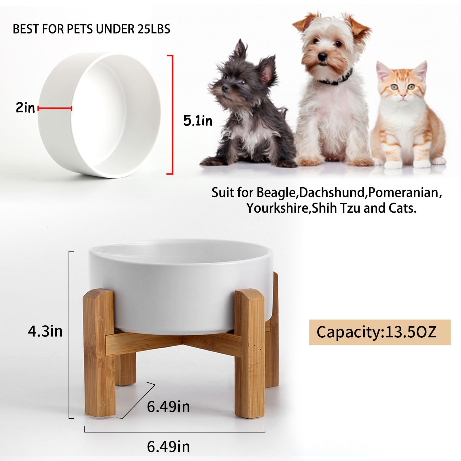 Petygooing porcelain pet dish is lead-free and easy to clean