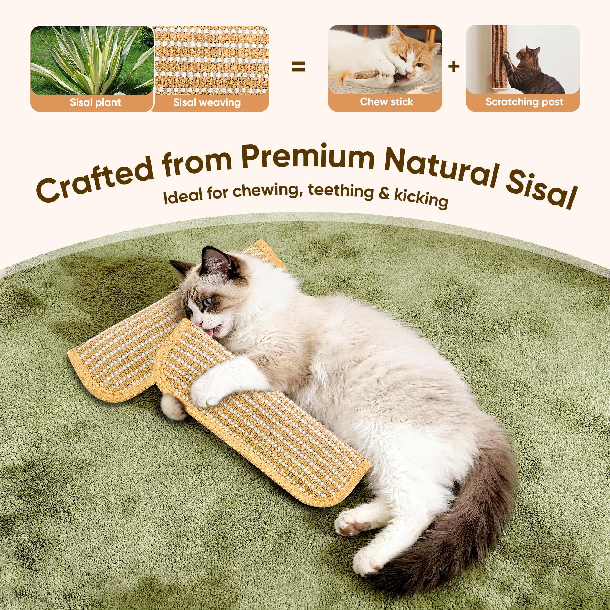 PetZen Garden durable sisal surface provides paw-friendly texture for scratching and chewing.