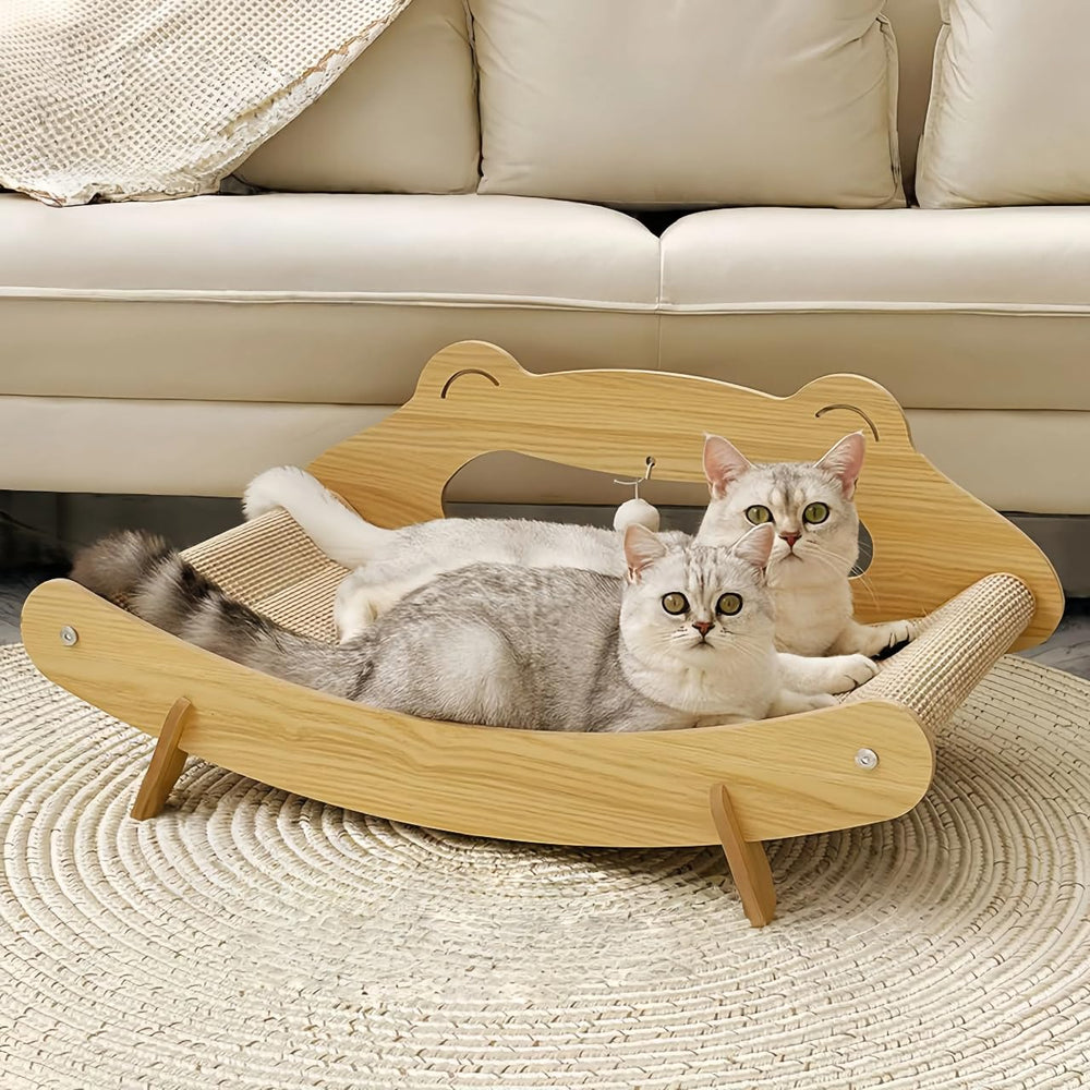 PetZen Garden extra large scratcher bed lounge curved frame for comfortable lounging.