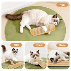 PetZen Garden sisal catnip pillow kicker in use for interactive kitten play.