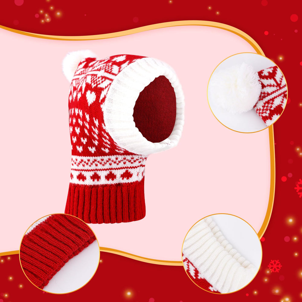 PEUTIER Christmas dog hat with snowflake pattern for a cute holiday look.
