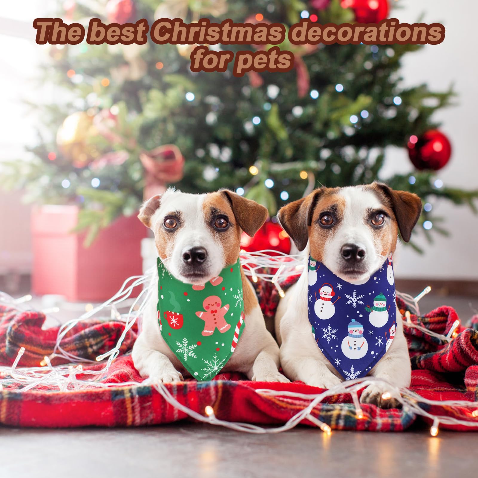 PEUTIER dog bandanas candy cane pattern with bright accents for festive occasions.