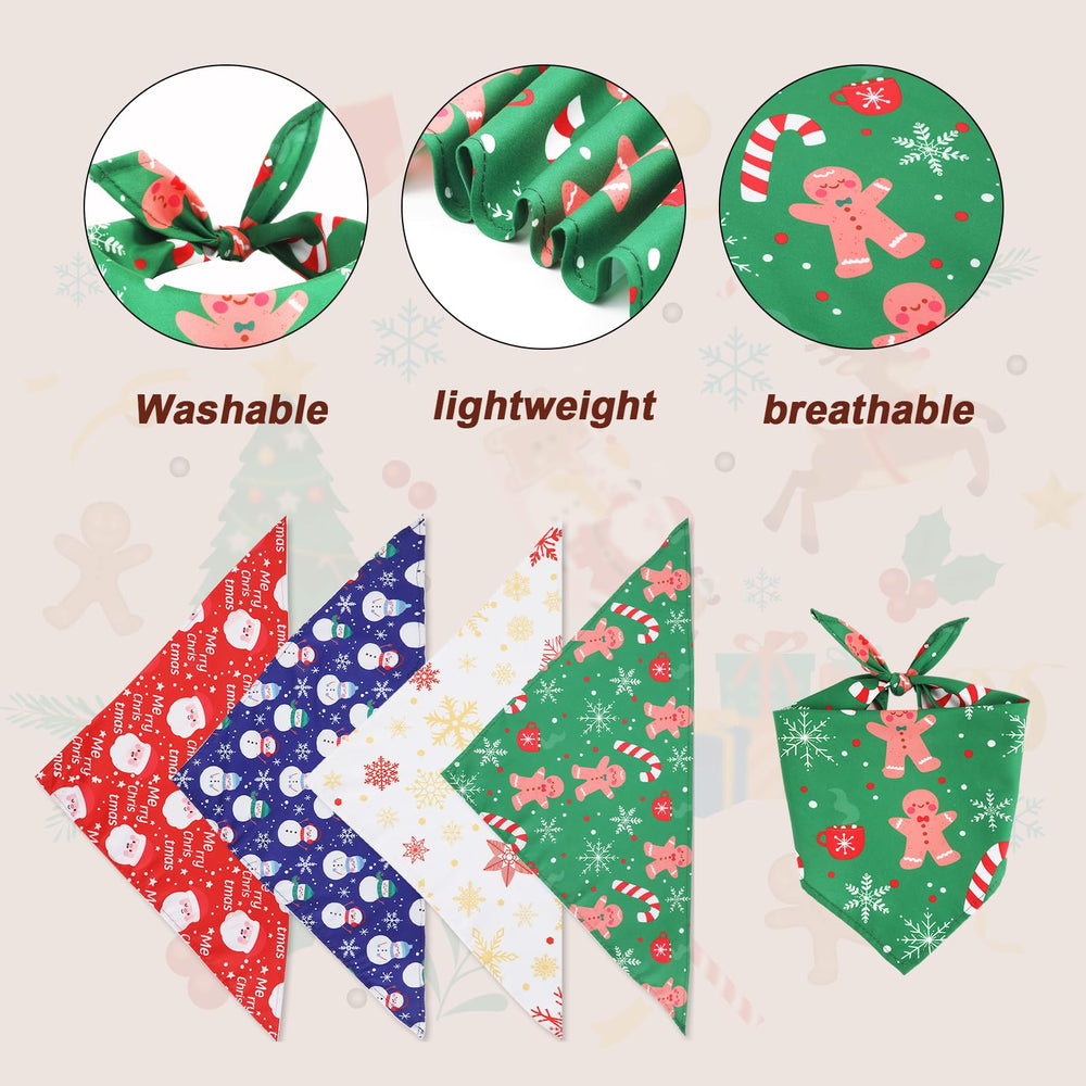 PEUTIER dog bandanas snowman pattern offers cozy seasonal charm for dogs.